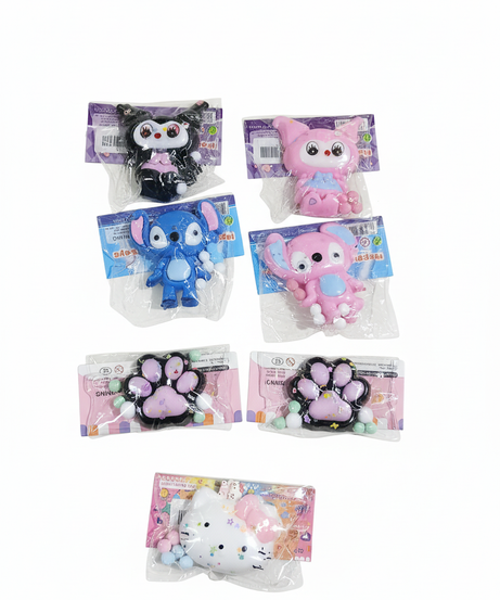 Happy Toys Kawaii Character & Paw Print Squishy Fidget Toys