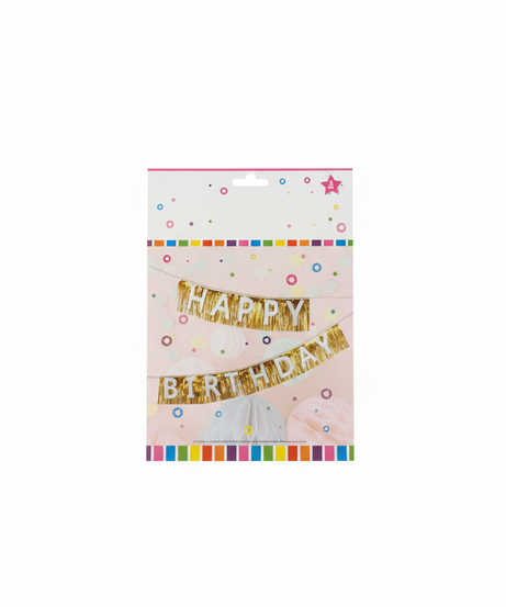 Gold Foil Happy Birthday Banner For Party Decoration
