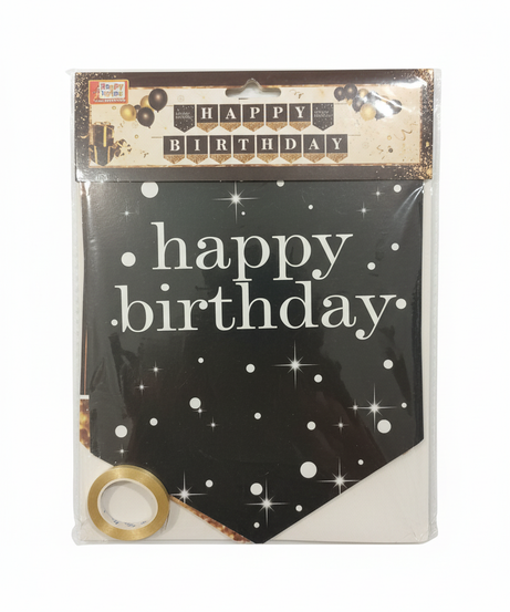 Happy Birthday Black Sign