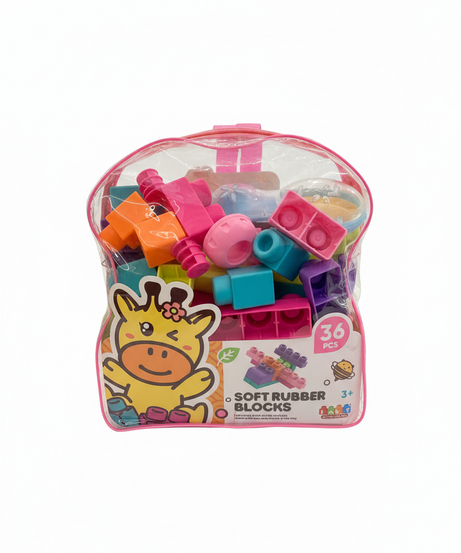 Soft Rubber Blocks Pink 36 PCS