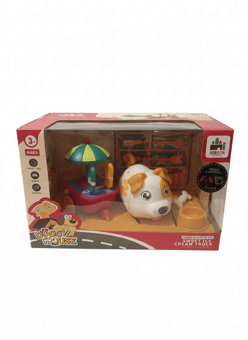 Sound Activation Dog Doggy House Sweet Ice Cream Truck