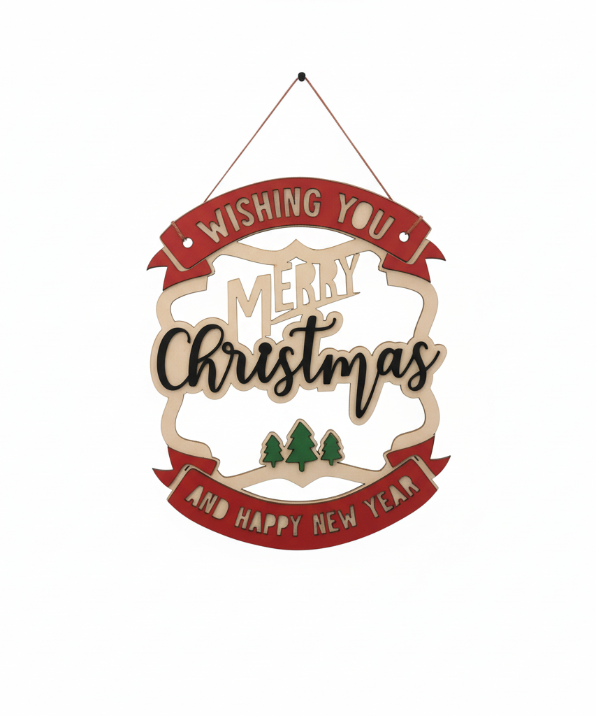 Wishing You Merry Christmas and Happy New Year Hanging Decoration