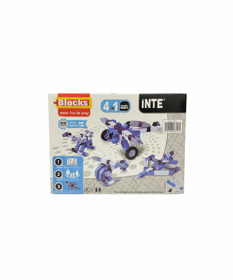 Blocks Plane Blue 4-in-1 Aircraft Models Construction Set
