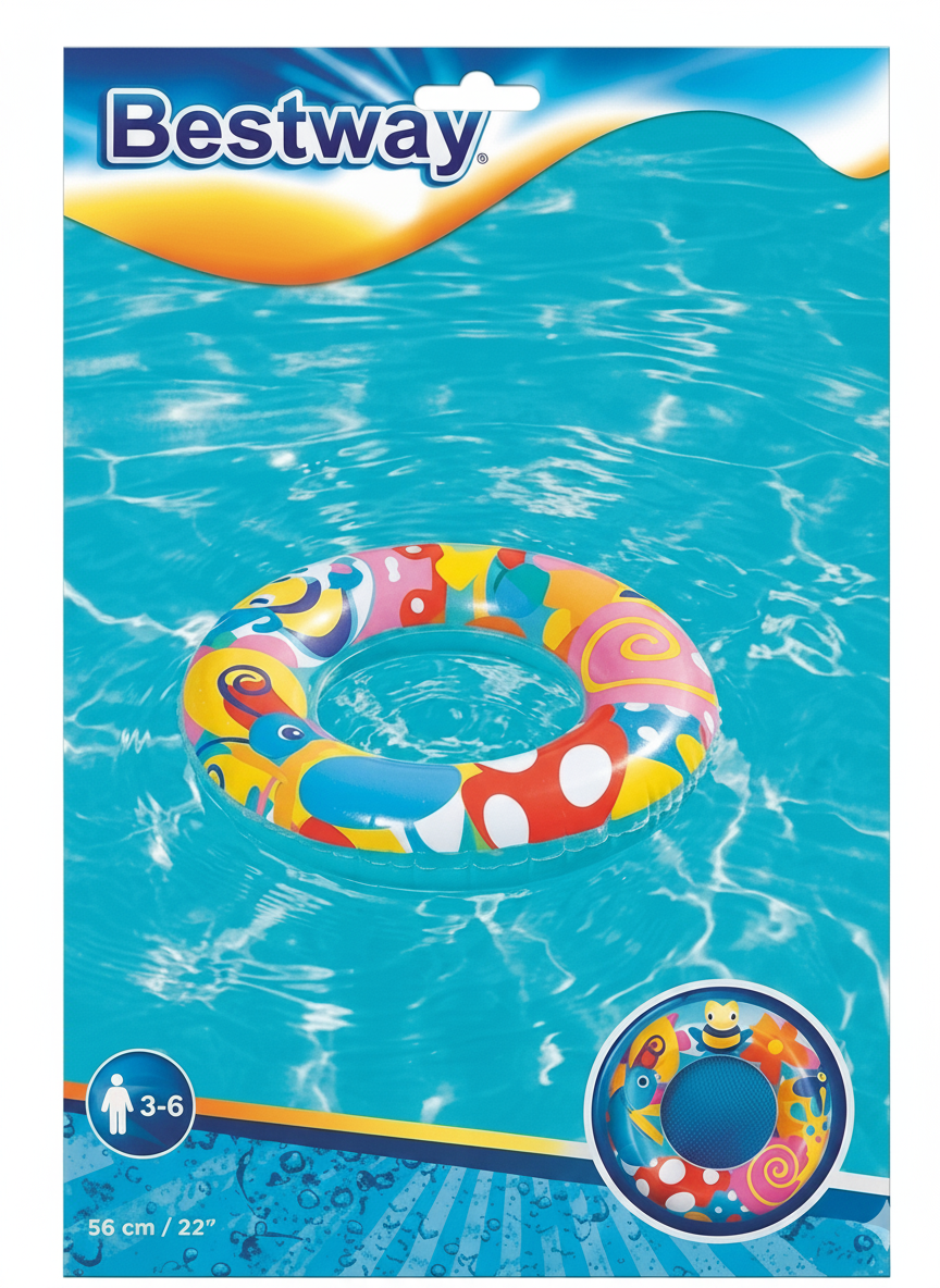 Bestway Colorful Patterned Kids' Swim Ring