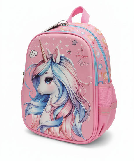 Pink Unicorn Dream Bigger Kids Backpack (Size 17)