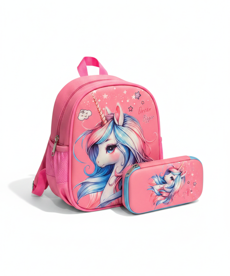 Unicorn 'Dream Bigger' pencil case & launch bag