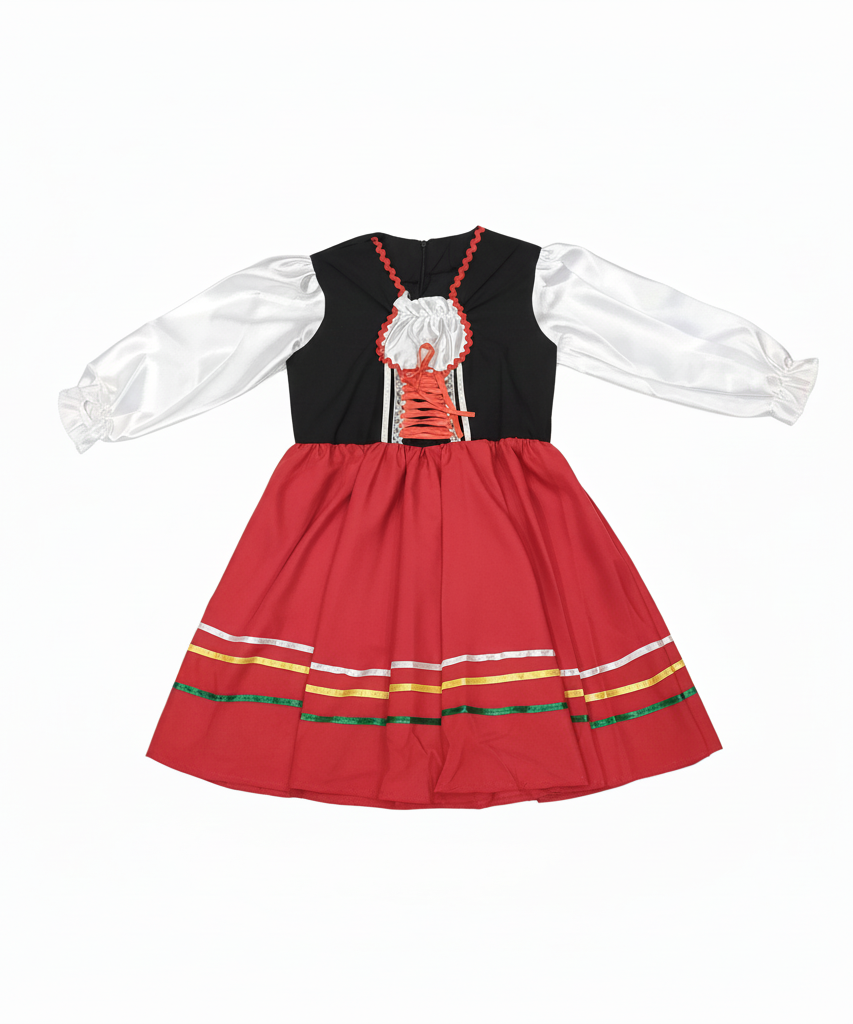 Italian Girls' Vibrant Traditional Folk Dance Costume
