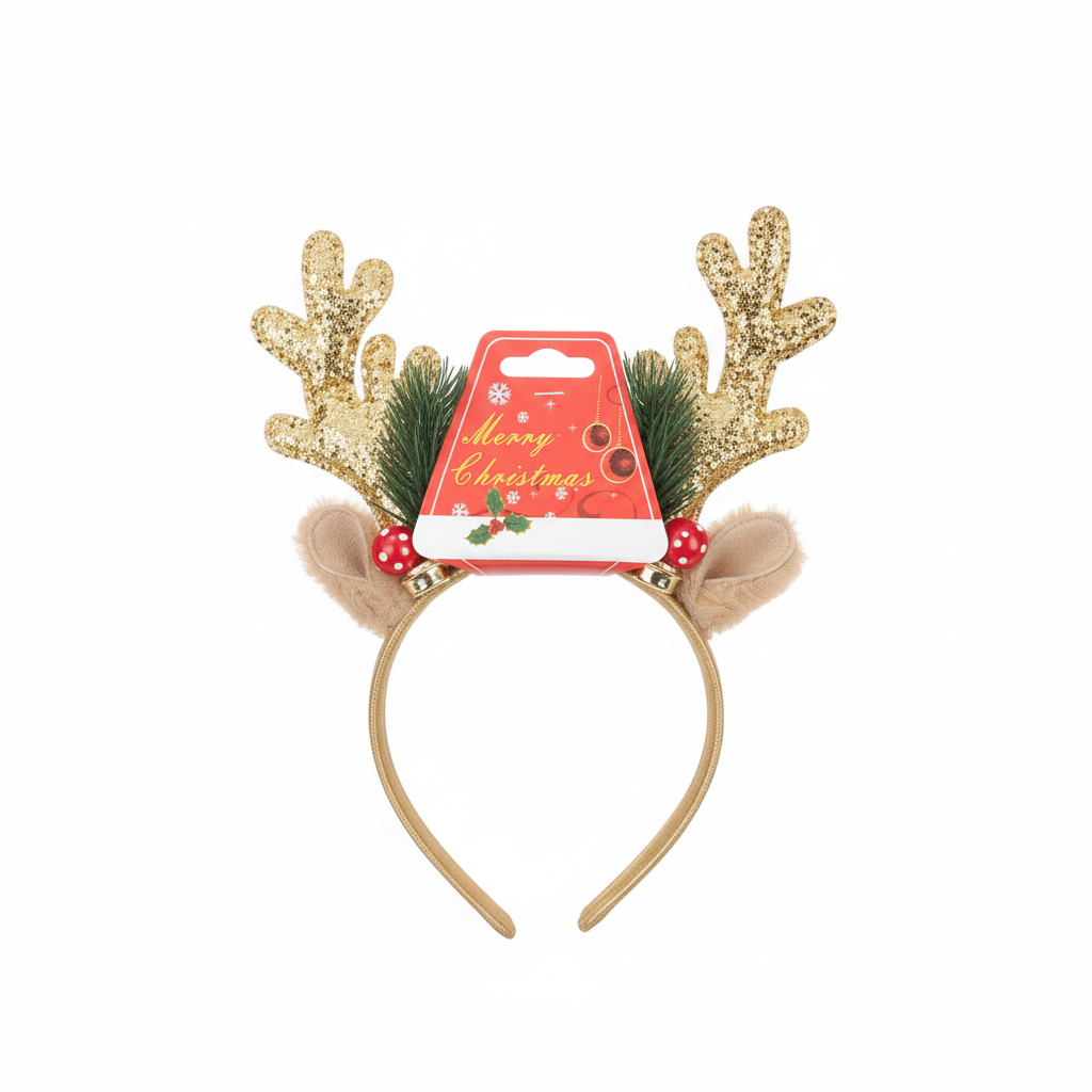 Sparkling Reindeer Antler Christmas Headband