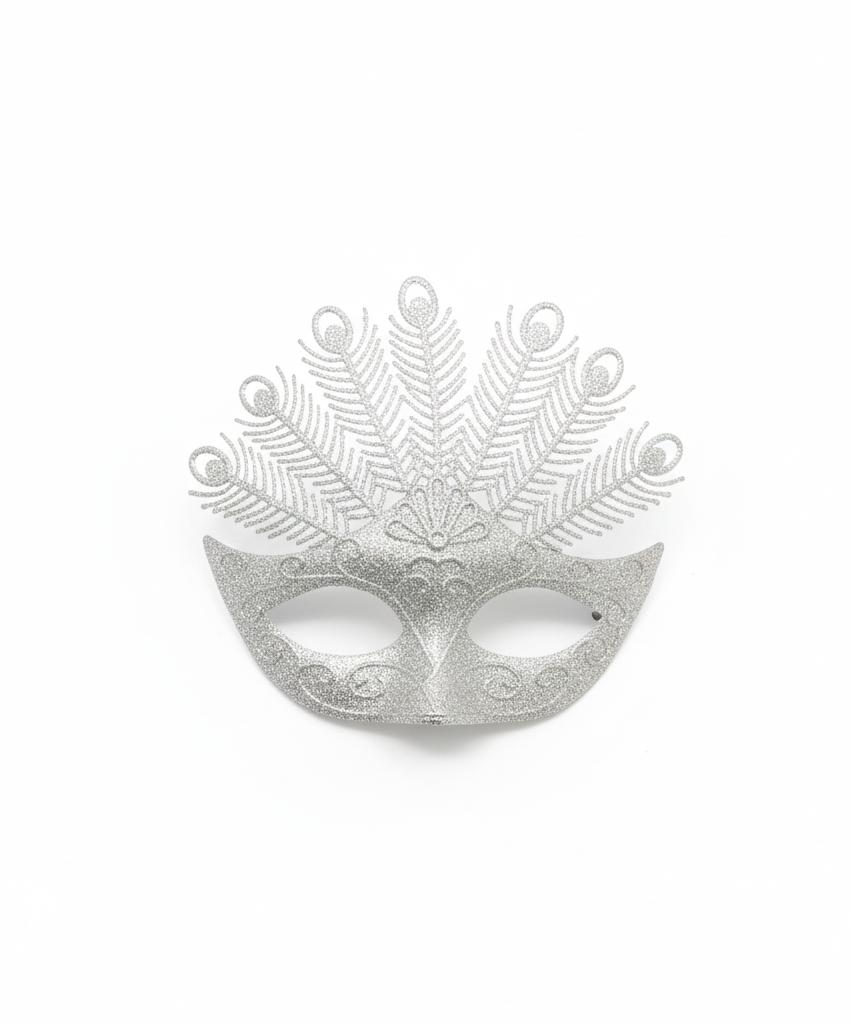 Golden Glitter Peacock Masquerade Mask