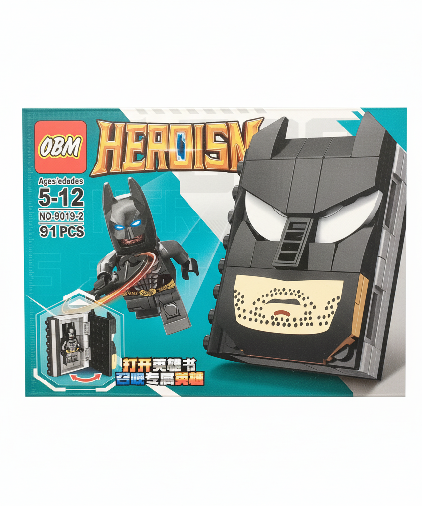 OBM HEROISM Building Block Set: Batman-Style Openable Book No. 9019-2