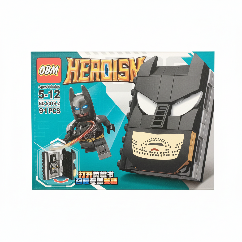 OBM HEROISM Building Block Set: Batman-Style Openable Book No. 9019-2