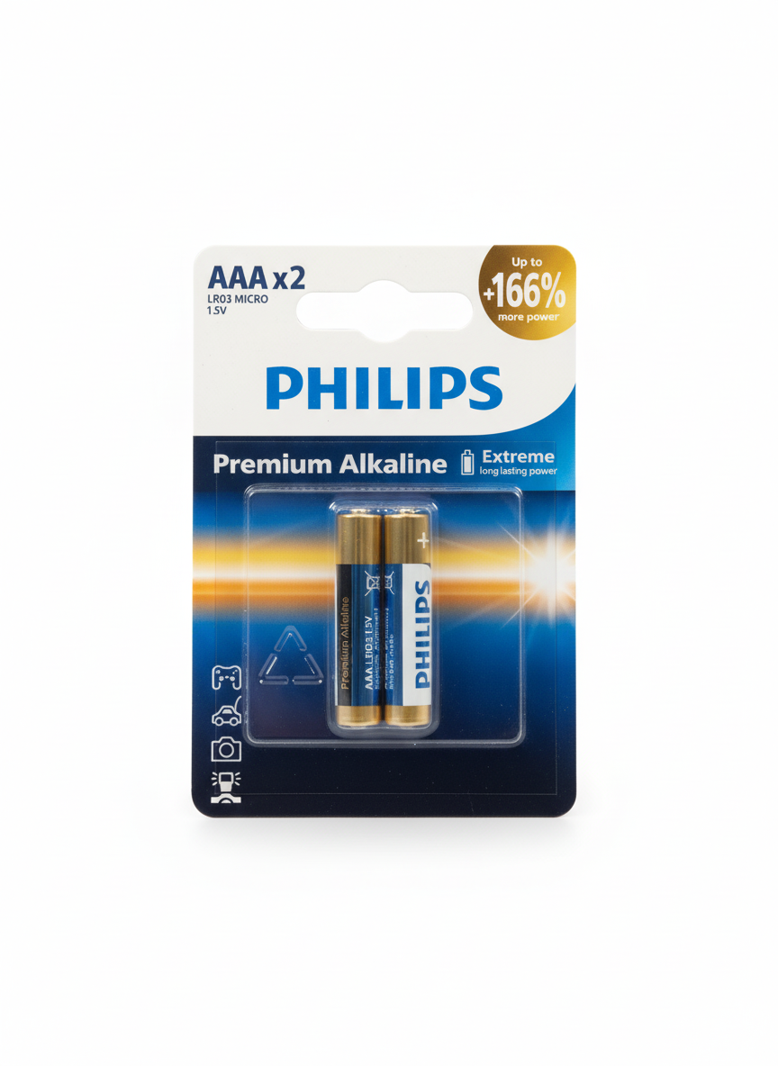 Philips Premium Alkaline AA LR6 Mignon Batteries - 2 Pack