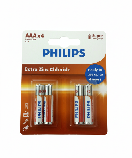 Philips AA Extra Zinc Chloride Super Heavy Duty Batteries (4-pack)