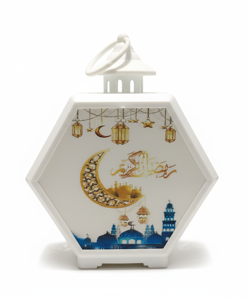 Ramadan Kareem Decorative Hexagonal Lantern with Dates Design