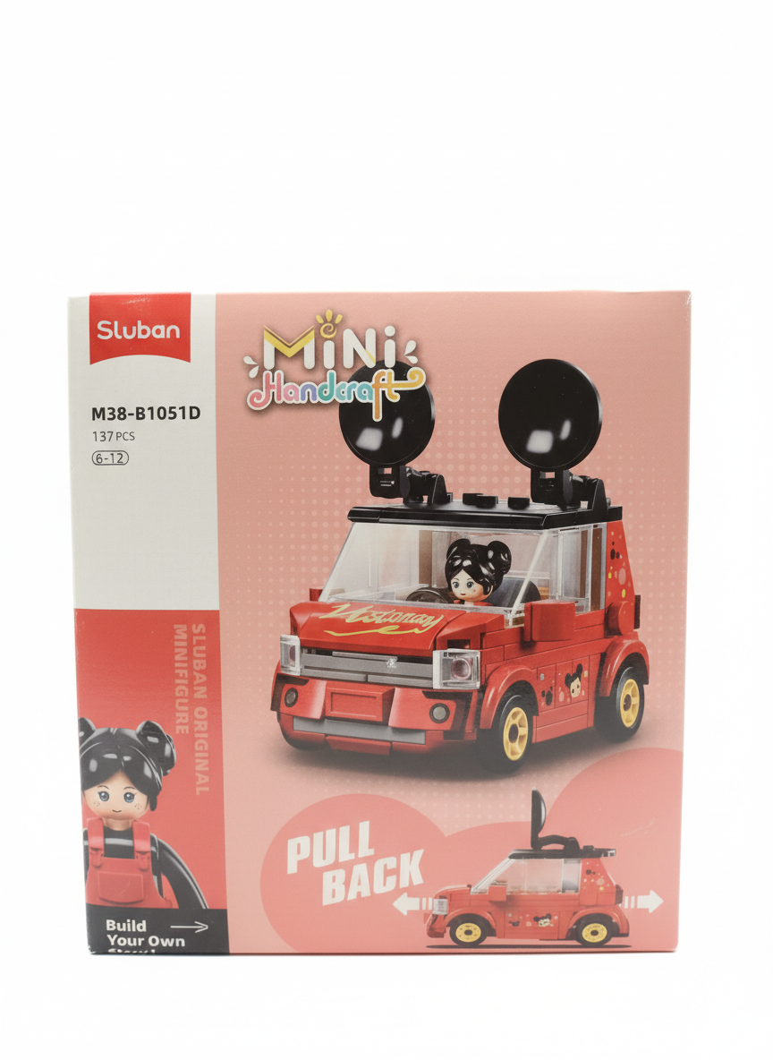 Sluban Mini Handcraft Pink Bunny Car Building Set M38-B1051B