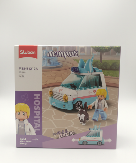 Sluban Metropolis Hospital Pet Club Vehicle Building Set M38-B1212A