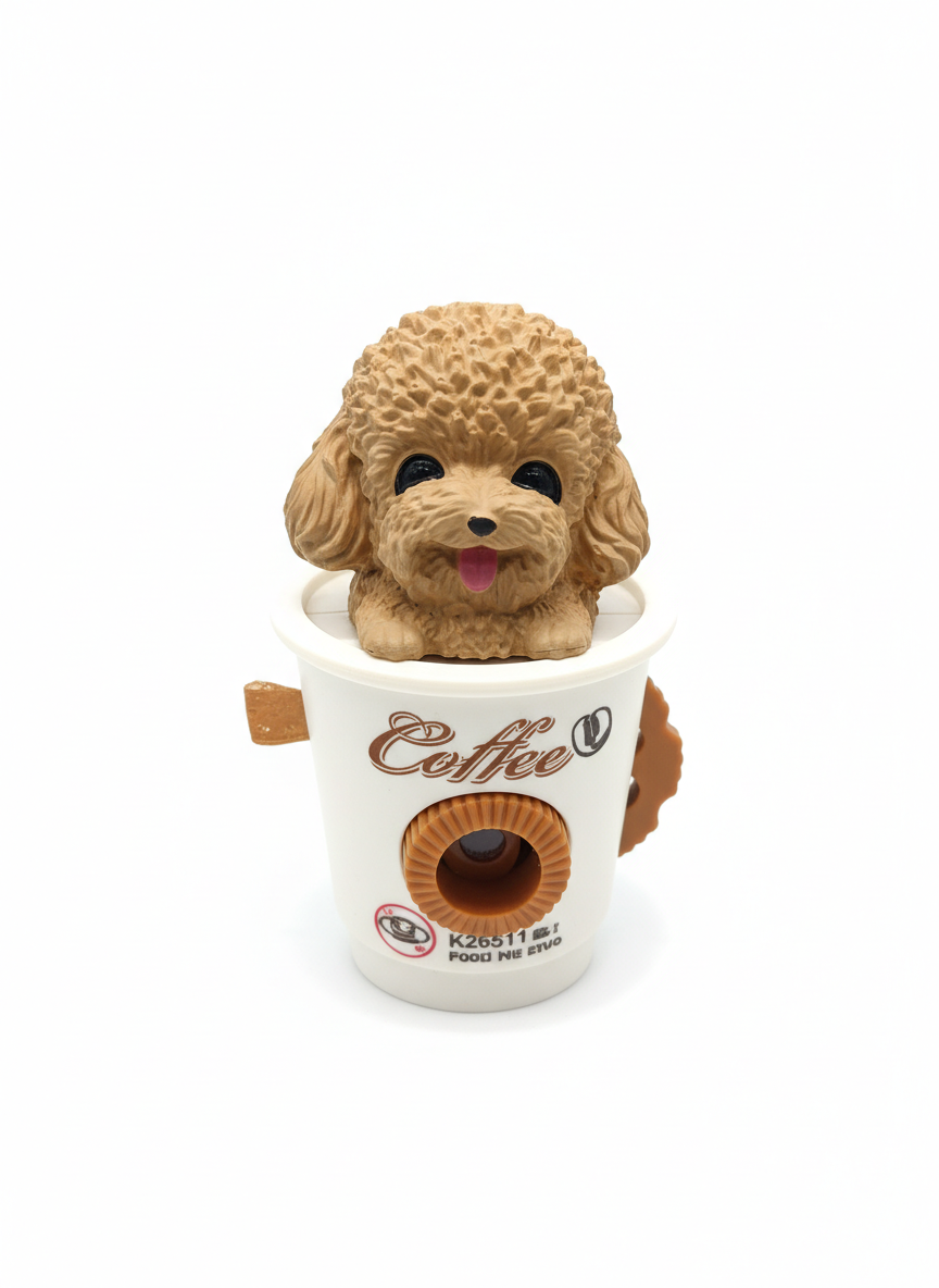Smiling Dog Coffee Cup Pencil Sharpener