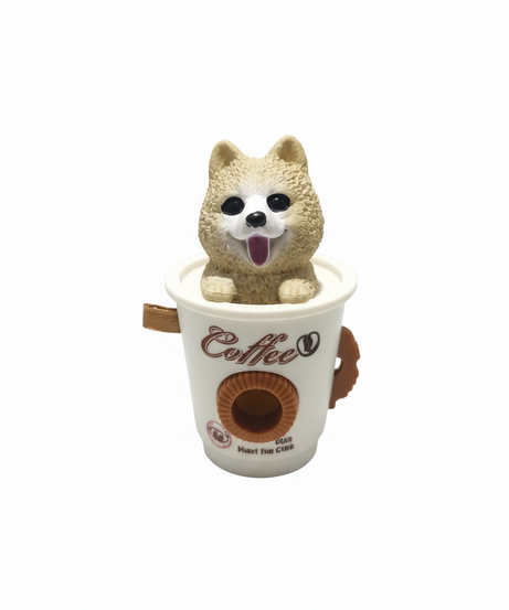 Smiling Dog Coffee Cup Pencil Sharpener