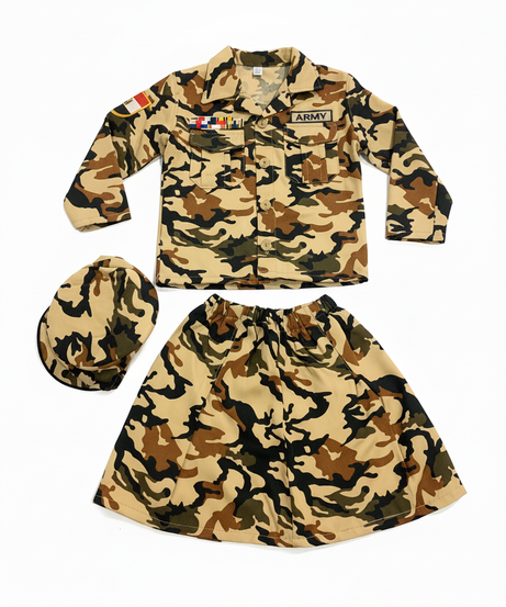 Girl Army Camouflage Costume Set