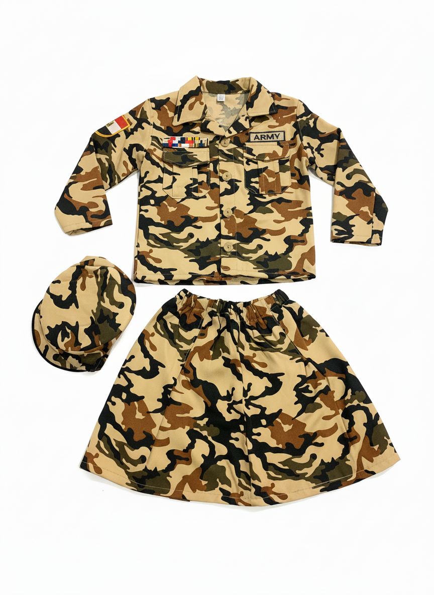 Girl Army Camouflage Costume Set