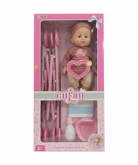 Cufan Baby Doll Stroller Play Set
