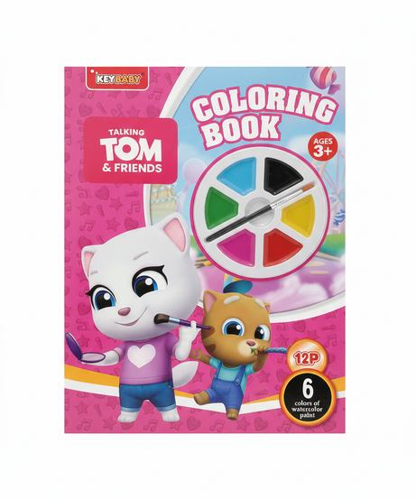 KEYBABY Talking Tom & Friends Coloring Book with Watercolors