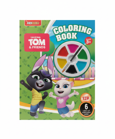KEYBABY Talking Tom & Friends Coloring Book with Watercolors