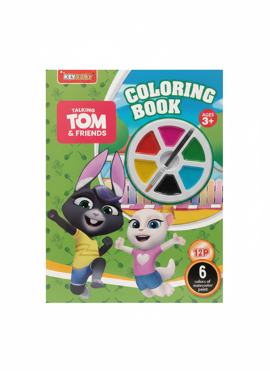 KEYBABY Talking Tom & Friends Coloring Book with Watercolors