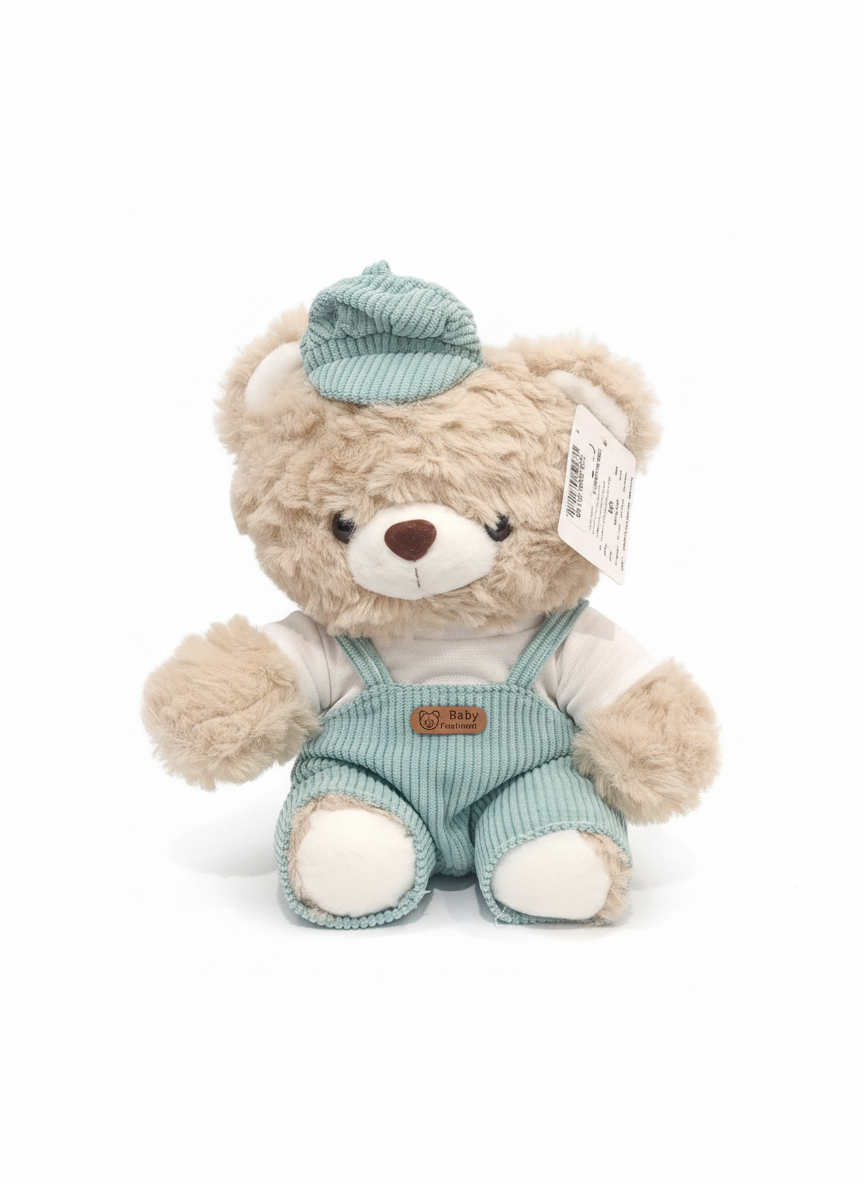 Baby Happy Made Plush Teddy Bear with Overalls 20cm