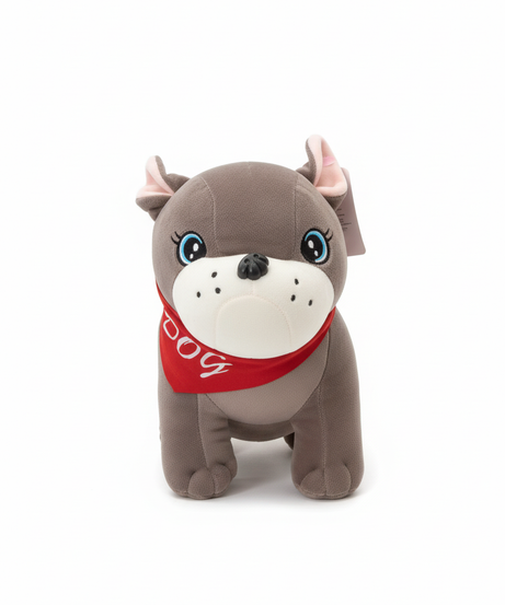 Cream French Bulldog Plush Toy with "DOG" Bandana 22 Cm