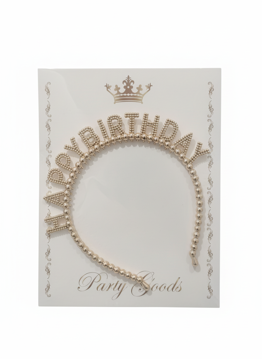 Happy Birthday Beaded Headband
