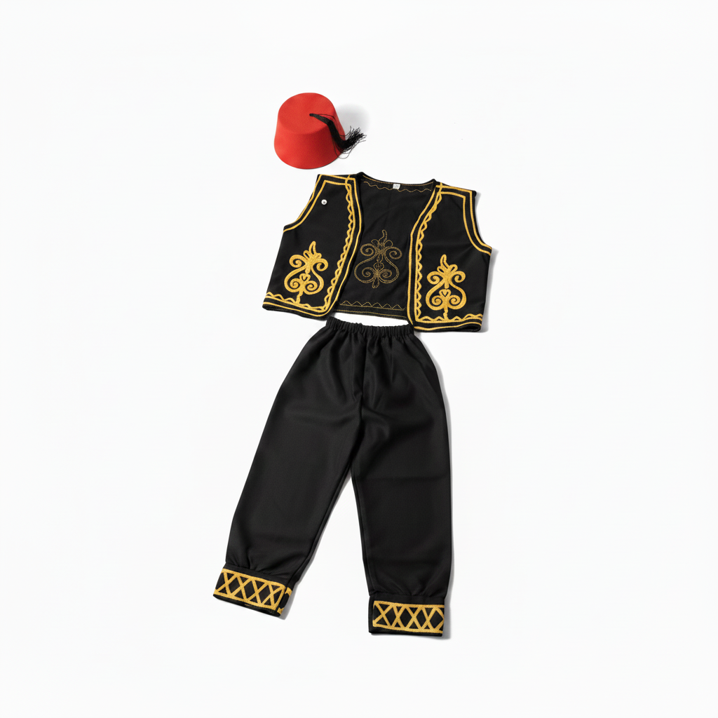Children's Traditional Fez and Vest Costume Set