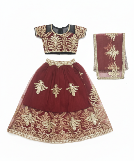 Girls Traditional Sequin Embroidered Festive Costume