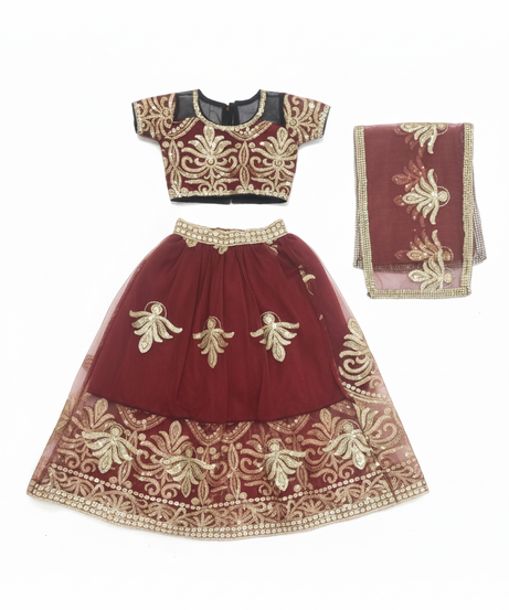 Girls Traditional Sequin Embroidered Festive Costume