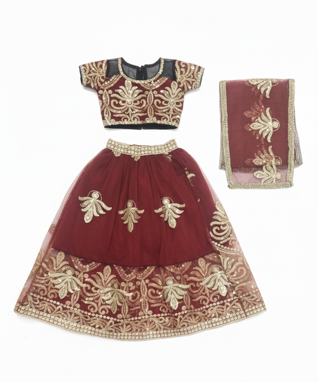 Girls Traditional Sequin Embroidered Festive Costume