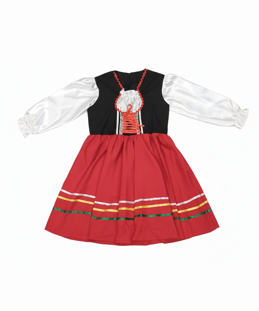 Italian Girls' Vibrant Traditional Folk Dance Costume