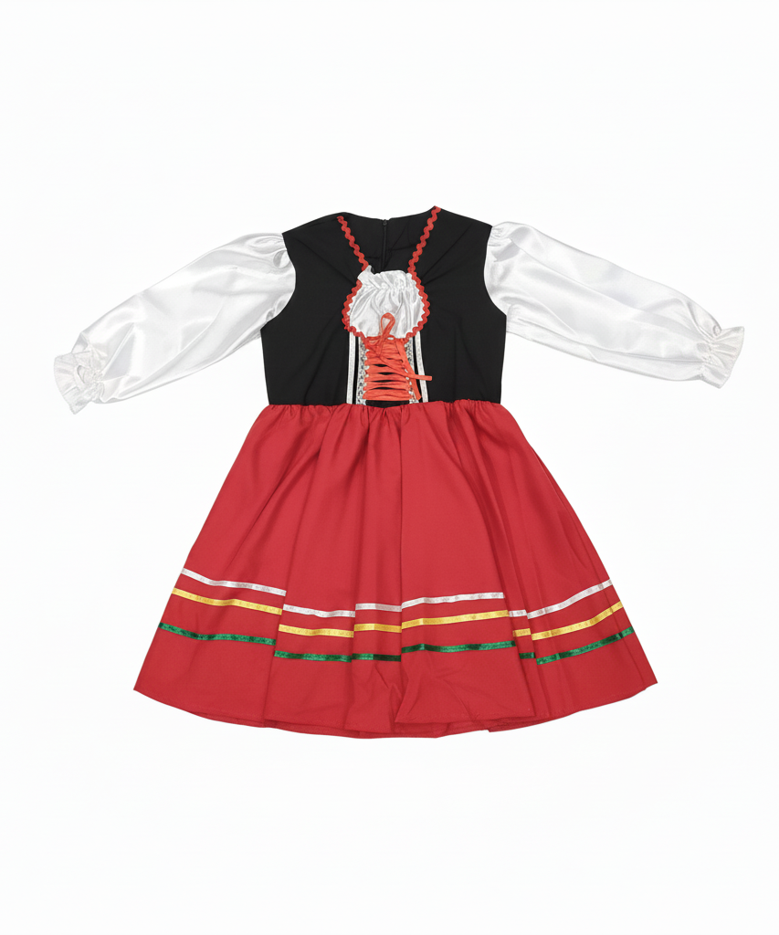 Italian Girls' Vibrant Traditional Folk Dance Costume