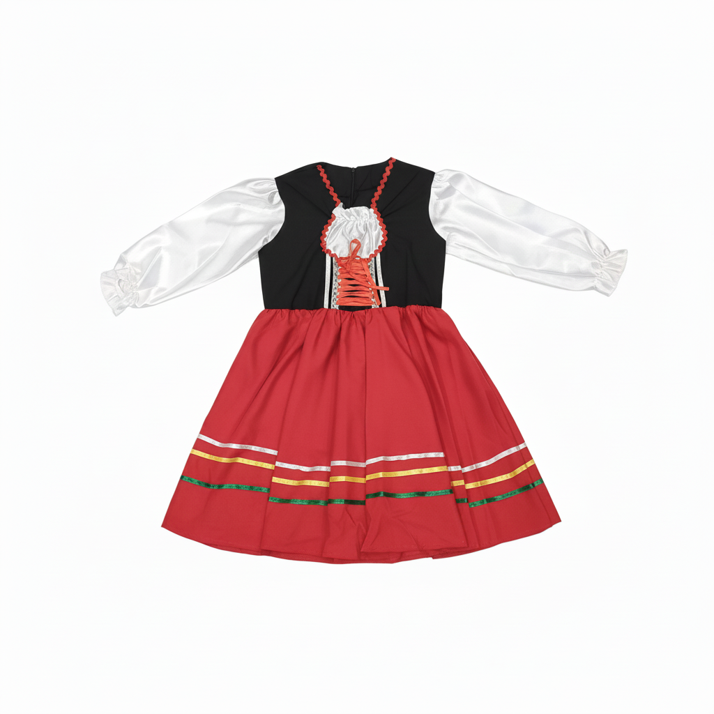 Italian Girls' Vibrant Traditional Folk Dance Costume