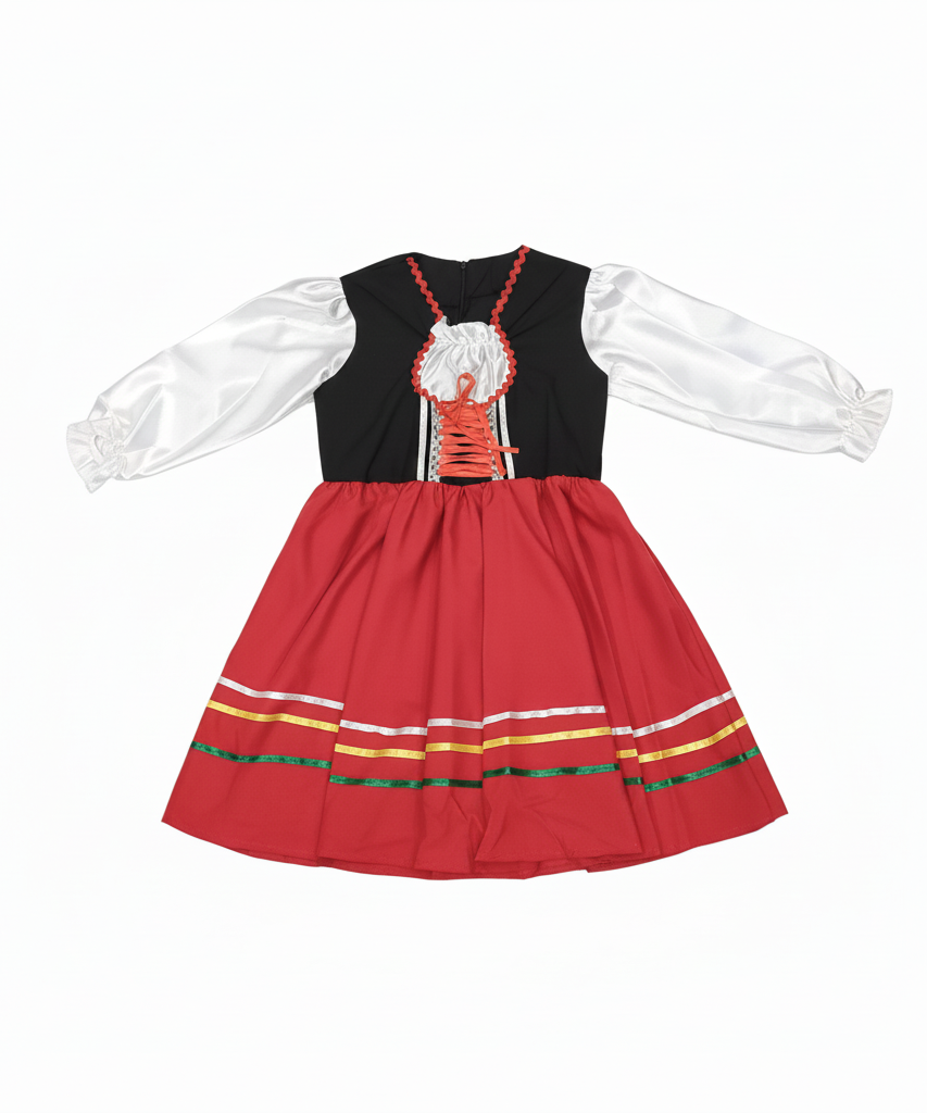 Italian Girls' Vibrant Traditional Folk Dance Costume