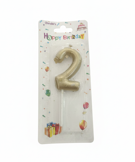 Chundler's Happy Birthday Silver Number 2 Candle