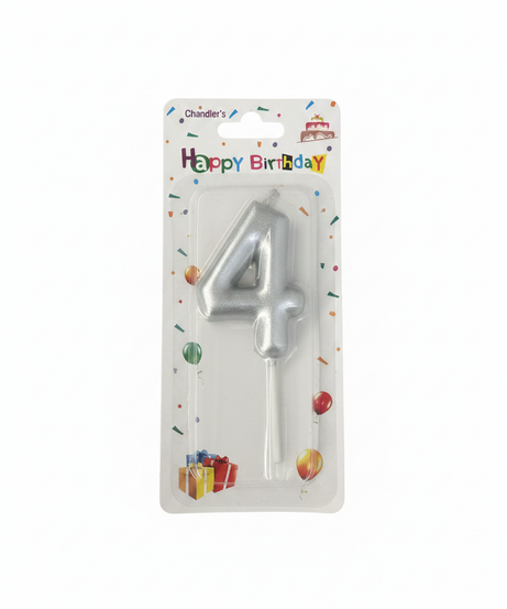 Chandler's Happy Birthday Number 4 Gold Candle