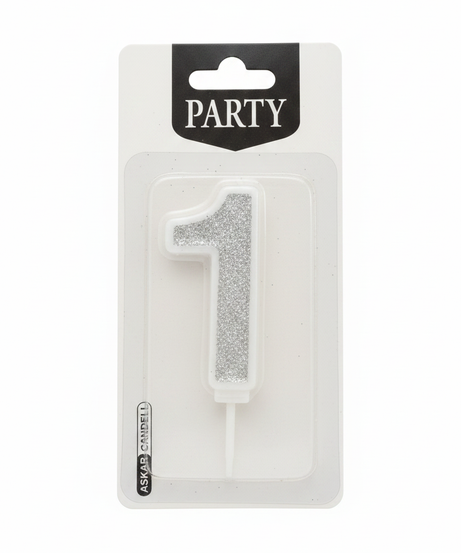 Askar Candle Party Number 1 Glitter Birthday Candle