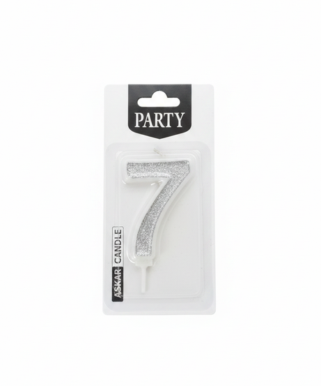 Askar Candle Party Number 7 Gold Glitter Candle