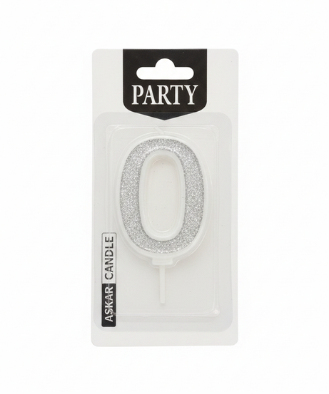 Askar Party Glitter Number 0 Candle