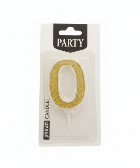 Askar Party Glitter Number 0 Candle