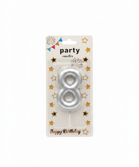Gold Number 8 Party Birthday Candle