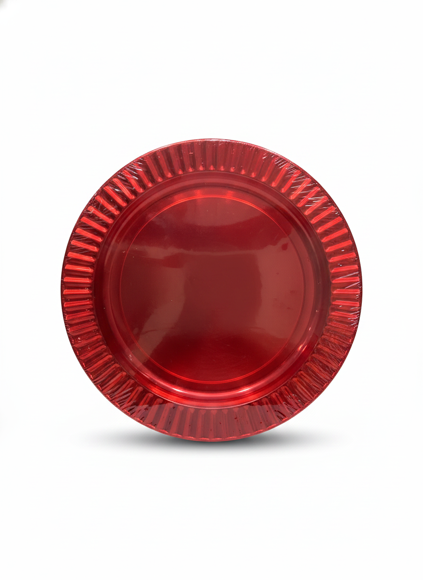 Red Disposable Plastic Party Plates
