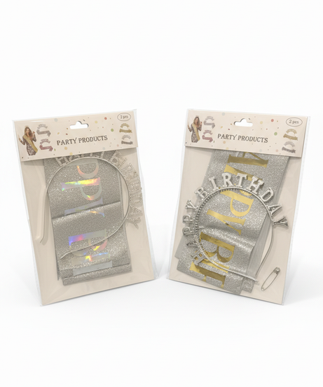 Happy Birthday Headband & Sash Party Set