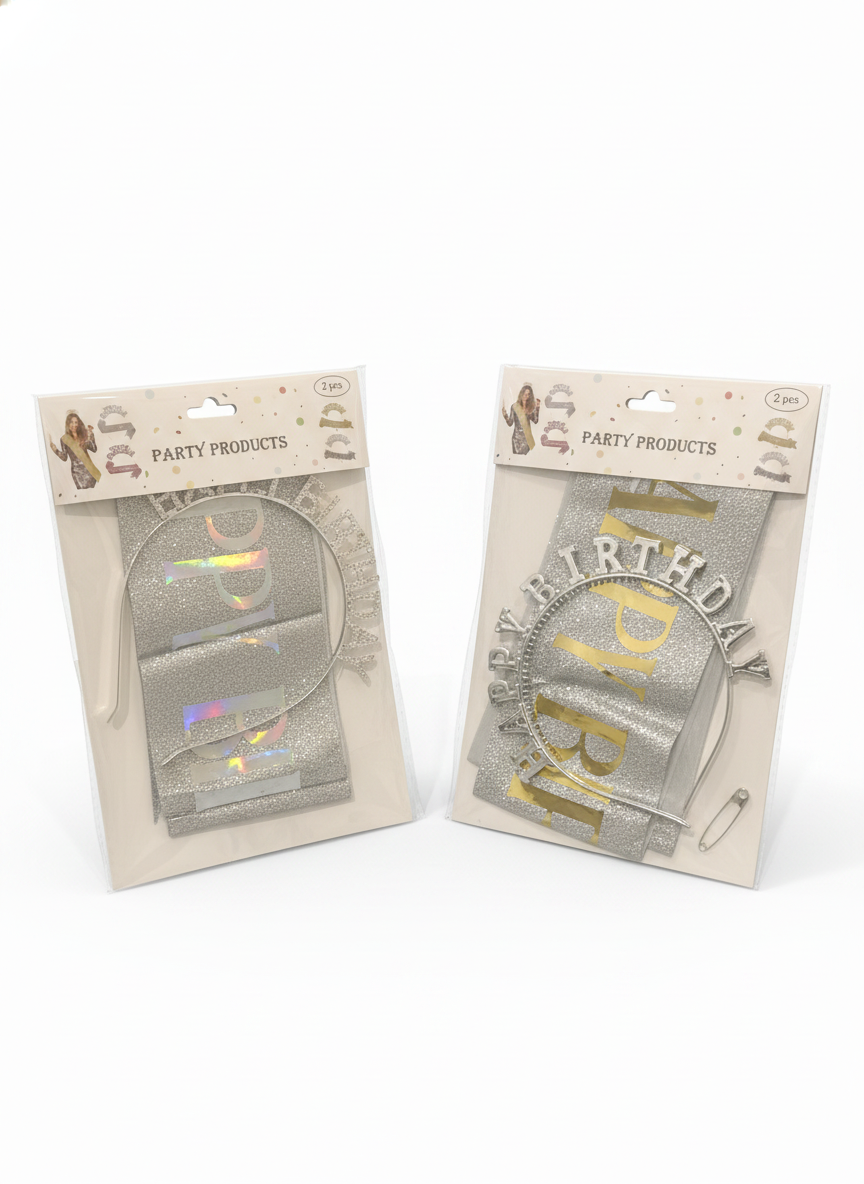 Happy Birthday Headband & Sash Party Set