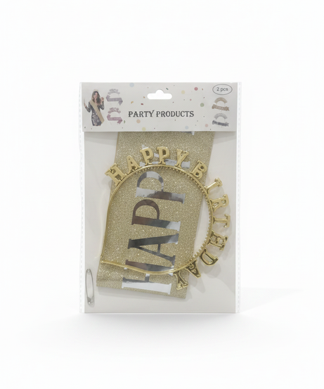 Happy Birthday Headband & Sash Party Set